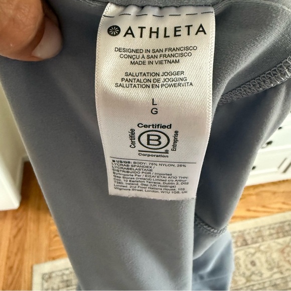 Athleta light blue Lightweight Joggers | Travel Lounge Active Pants L - Picture 2 of 6